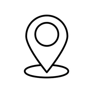 Pin pointer location line style icon Stock Illustration