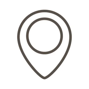 Pin pointer location line style icon Stock Illustration