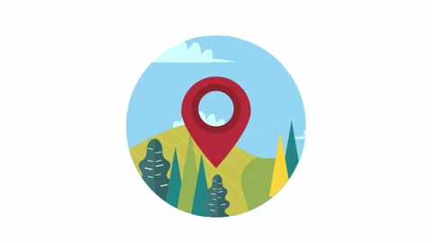 Pin pointer location mark animation Stock Footage 232083303