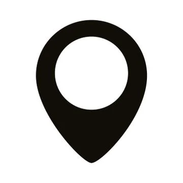 Pin pointer location silhouette style icon Stock Illustration