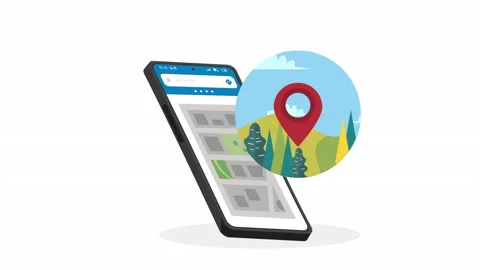 Pin pointer location in smartphone 스톡 동영상 232090118