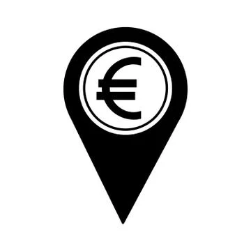 Pin pointer location with symbol crypto money Illustrazione stock