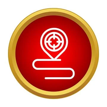 Pin pointer target navigating path icon concept Stock Illustration