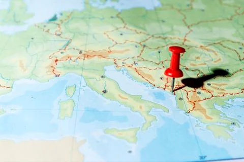 Pin pointing Podgorica Stock Photos