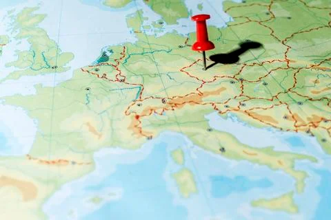 Pin pointing Prague Foto stock