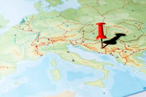 Pin pointing Sarajevo Stock Photos