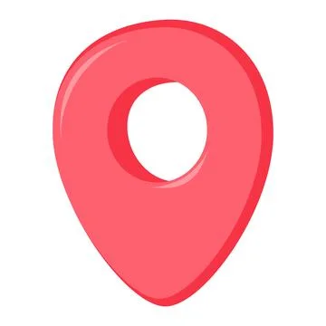 Pin. Red direction pointer on folded city map, gps navigation and travel locati Illustrazione stock