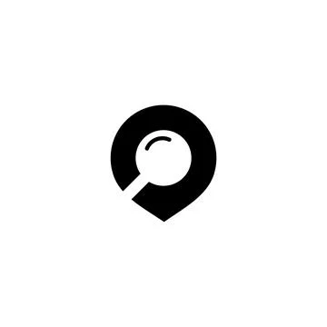 Pin search logo Stock Illustration