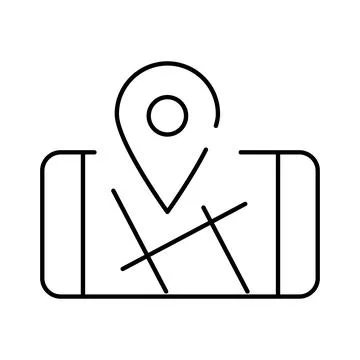Pin showing location on a simple map Stock Illustration