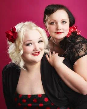 Pin-up sisters Stock Photos