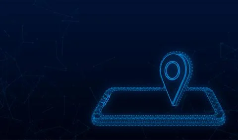 Pin smartphone in 3d style. Vector illustration map. Place symbol. Delivery Stock Illustration