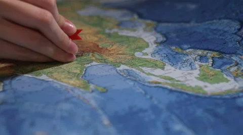 Pin specify the location on the map closeup 스톡 동영상 66656755