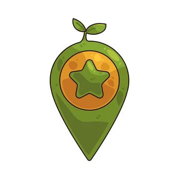 Pin With Star illustration Illustrazione stock