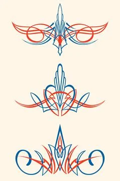 Pin stripes ornaments, vector set Stock Illustration