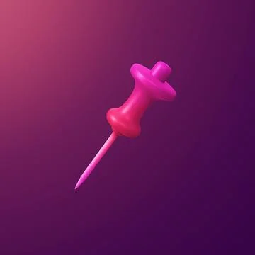 Pin - stylized 3d CGI icon object, Not gen Ai Stock Illustration
