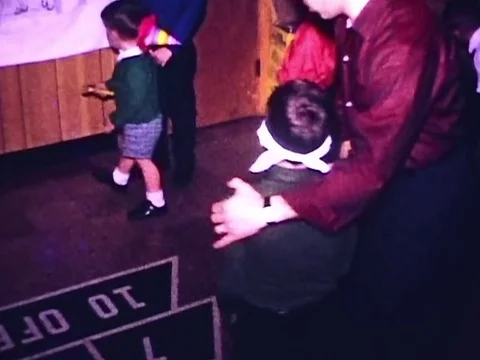 Pin the tail on the donkey game Stock Footage 83334075