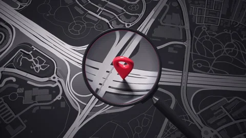 Pin tracking on a moving black map. Vídeos de archivo 336392020