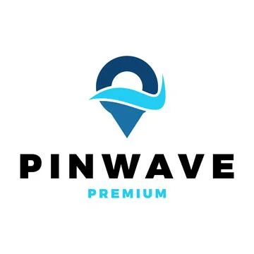 Pin Water Wave Icon Vector Logo Template Illustration Design Stock Illustration