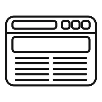 Pin web icon outline vector. Button interface Illustrazione stock
