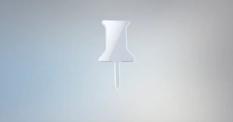 Pin White 3d Icon Stock Footage 67412414