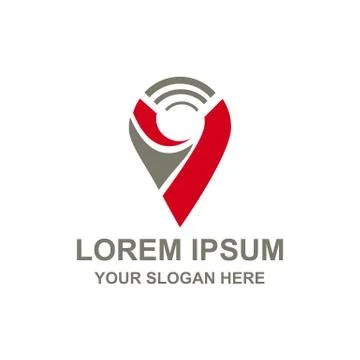 Pin with wifi logo Stock Illustration