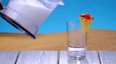 Pina colada at the beach Video stock 23722062