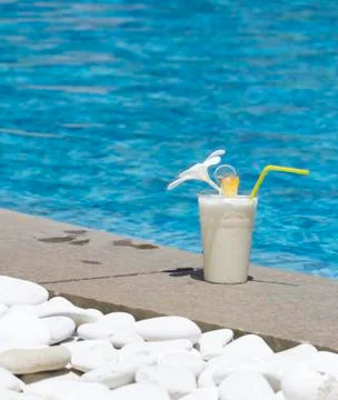 Pina colada by the pool Foto stock