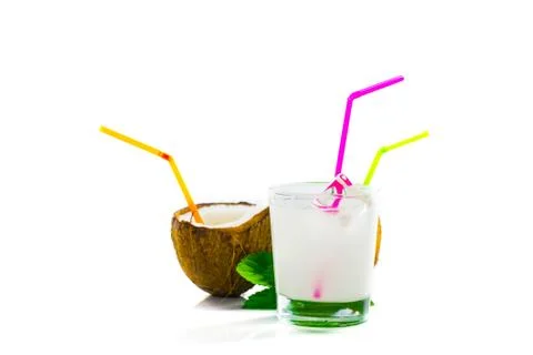Pinacolada drink with mint leaf Stock Photos