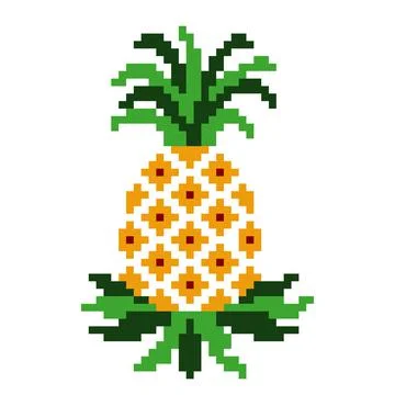 Pinaple pattern image. Vector illustration of pixel art 스톡 일러스트