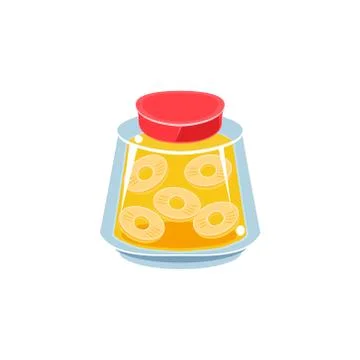 Pinapple Jam  In Transparent Jar Stock Illustration