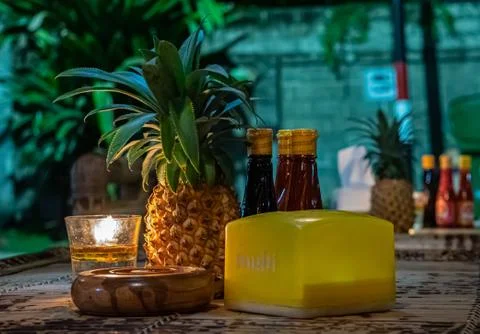 Pinapple in table  Stock Photos