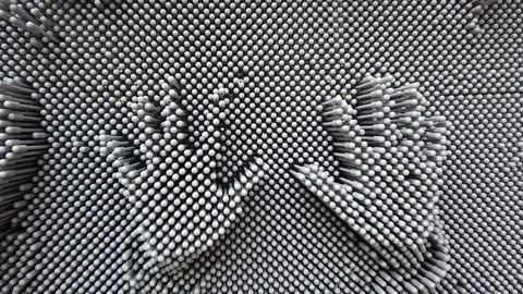 "Pinart 3d" abstract pattern. Background of plastic nails. Stock Footage 123244516