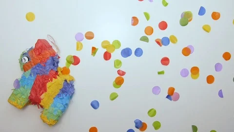 Pinata and Confetti Stock Footage 100651564