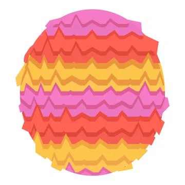 Pinata egg icon cartoon vector. Cute carnival Illustrazione stock