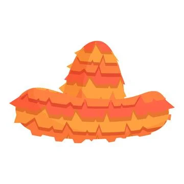 Pinata hat icon cartoon vector. Mexican party Illustrazione stock