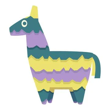 Pinata icon cartoon vector. Mexico donkey Illustrazione stock
