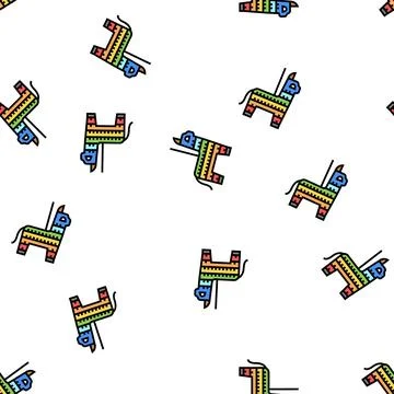 Pinata mexican vector seamless pattern Stock Illustration