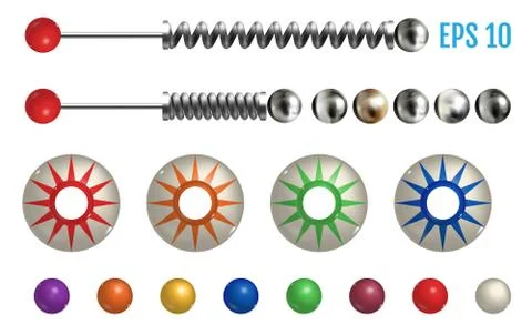 Pinball elements. Realistic set with different tools. Stock Illustration