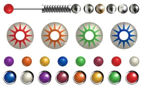 Pinball elements. Realistic set with different tools. Stock-Illustration