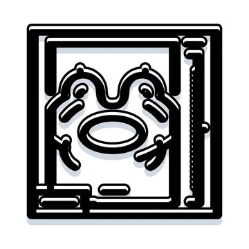 Pinball game arcade machine black and white illustration Stock Illustration
