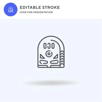 Pinball icon vector, filled flat sign, solid pictogram isolated on white, log Stock Illustration