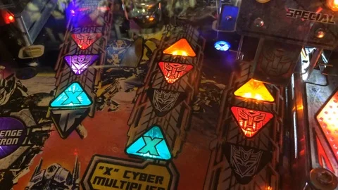 Pinball Machine All Lit Up Stock Footage 111782326