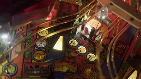 Pinball Machine ball hits target. 動画素材 217635454