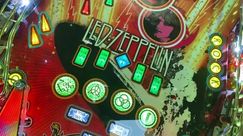 Pinball Machine Playfield - Led Zeppelin Stock Footage 157734368