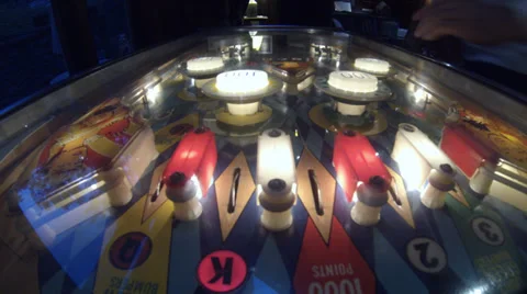 Pinball machine top angle Stock Footage 37559983