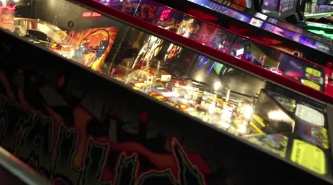 Pinball Machines close up Stock Footage 46896240