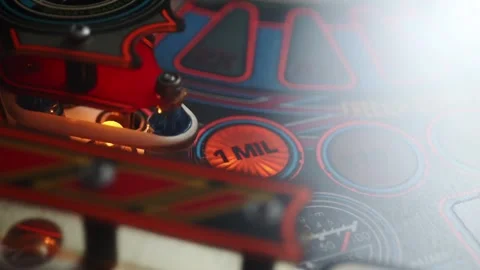 Pinball table close up. Stock Footage 147376349