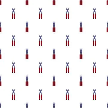 Pincers tool seamless pattern on white background 스톡 일러스트