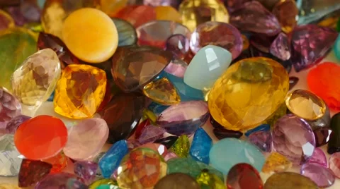 Pincers touch and sort out natural gemstones 2 4k Stock Footage 45483291