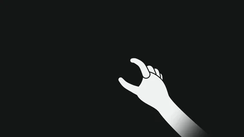 Pinch Gesture Mobile UI Tutorial Minimalist White Hand Dark Background Swipe Stock Footage 347576037
